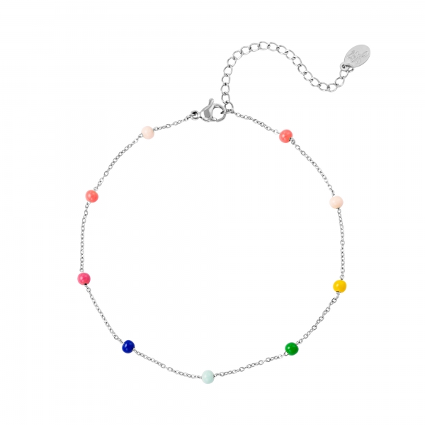 Bracelets de cheville perles colorées